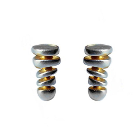 Duo Diamond Solid Silver Shell Ring