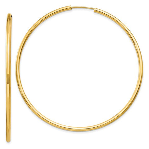 14k Two-Tone Gold Hollow Hinged Hoop Earrings