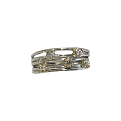 18k White Gold White Diamond Open Wrap Ring