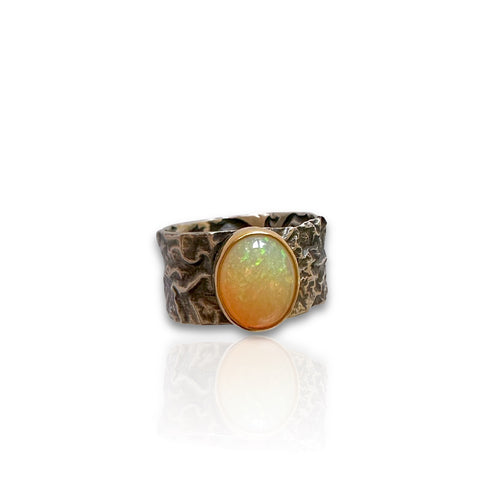 Ethiopian Opal Ring in Gold