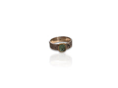 Indicolite Tourmaline Ring | 22K Gold & Silver