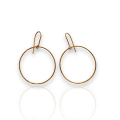 Hammered Gold Hoop Drop Earrings