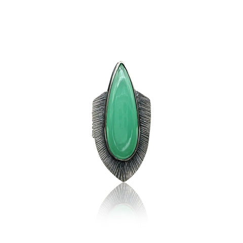 Chrysoprase Double Band Ring