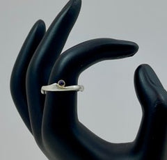 Twig stacking ring with faceted natural Montana sapphire