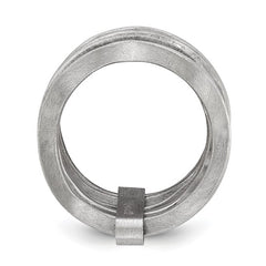 Sterling Silver Rhodium Plated Multi-Row CZ Ring