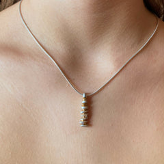 Duo Diamond Silver Pendant