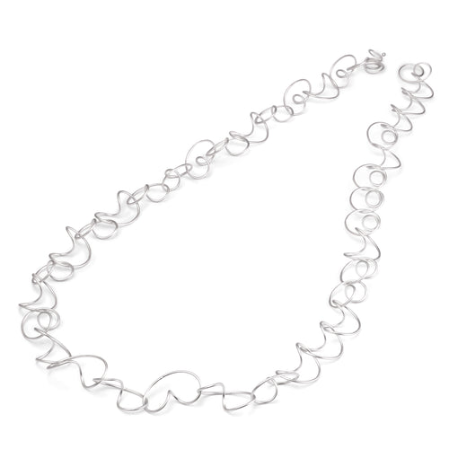 Abstract Wire Statement Necklace – S925 Sterling Silver