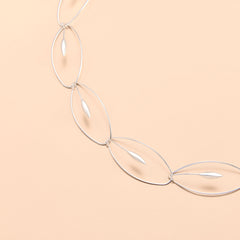 Wheat Drop 3D Silver Necklace