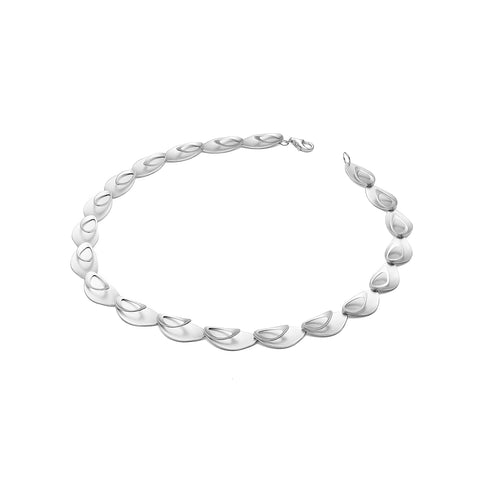 Line and Dot Silver Necklace