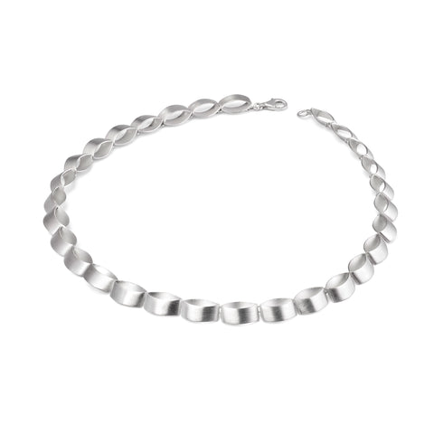 Line and Dot Silver Necklace