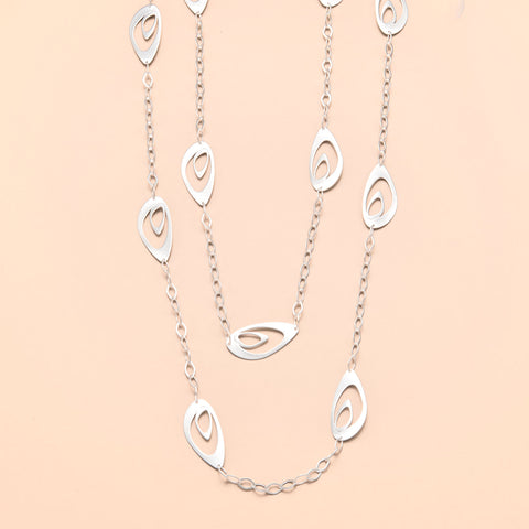 Line and Dot Silver Necklace