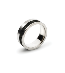 KMr136  Diamond Dust Concrete Stainless Steel Ring