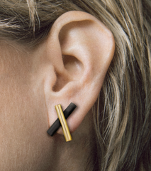 Unity X Solid 14k Gold Tubes Studs