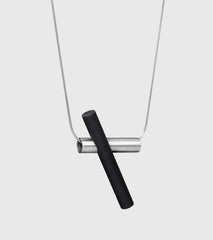 Unity+ Necklace (Large) | Black Concrete & Brushed Stainless Steel