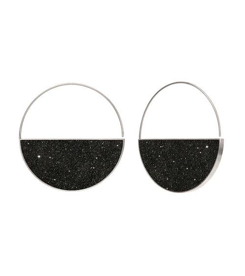 Carina Nebula Earrings – Concrete & Diamond Dust Hoops