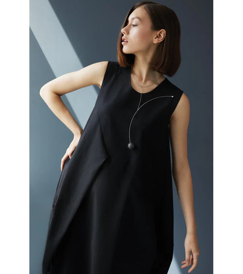 Mathilde Necklace – Orbital Elegance in Concrete & Steel