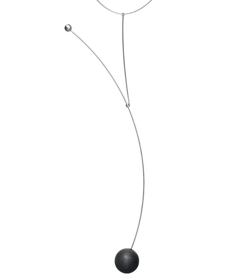 Mathilde Necklace – Orbital Elegance in Concrete & Steel