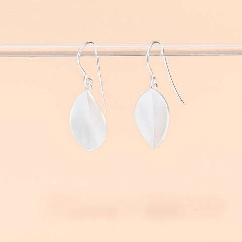 Elegant Leaf Shape Earrings with Silver Finish