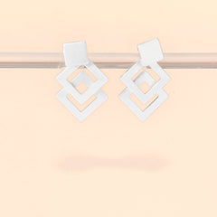 Diamond Squares Two-parts Earrings