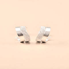 Textured Wrap-Around Silver Earrings