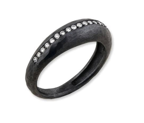 24k Gold & Oxidized Sterling Silver Flat "Fusion" Band