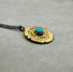 Large Redwood Turquoise Pendant