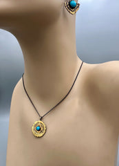 Large Redwood Turquoise Pendant