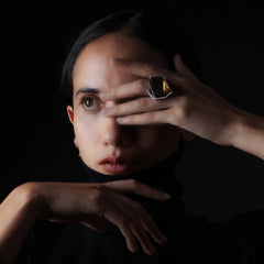 Citrine Lines Ring in Sterling Silver