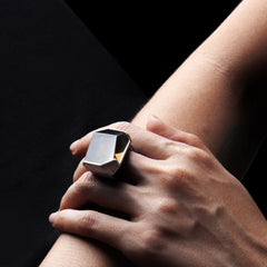 Citrine Lines Ring in Sterling Silver