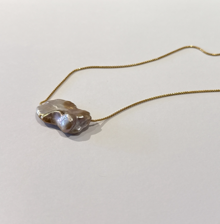 Keshi Meteor Necklace with Large Freshwater Pearl