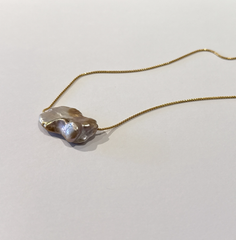 Keshi Meteor Necklace with Large Freshwater Pearl