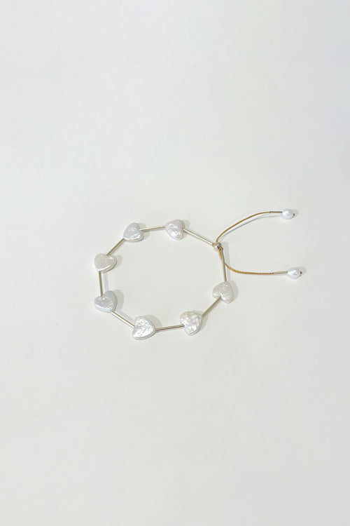 Adjustable Steps Bracelet with Freshwater Heart Shaped Pearls