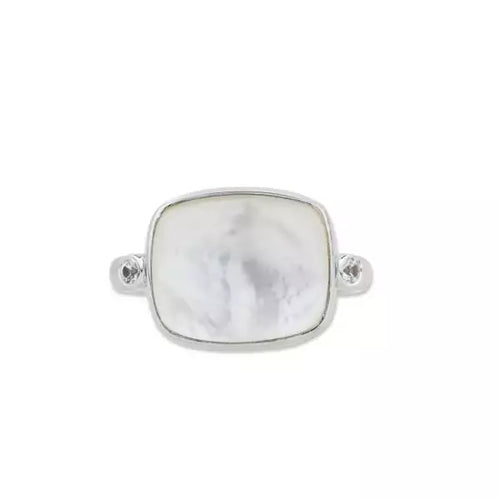 MOONDANCE Ring - Crystal Quartz & MOP Doublet