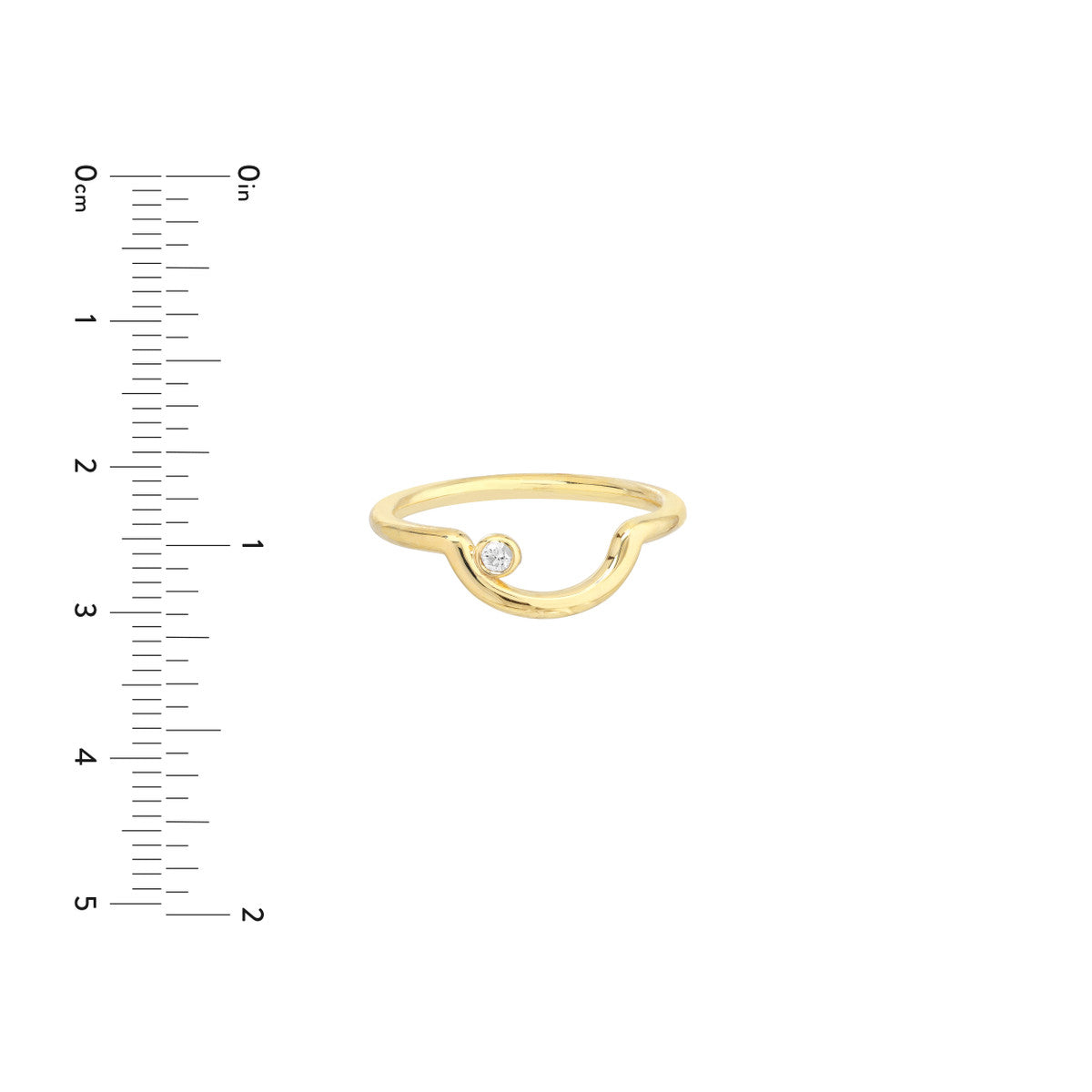 Diamond Bezel Curved Ring