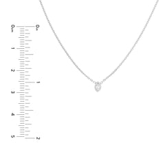 Mini Marquise Diamond Bezel Drop Necklace