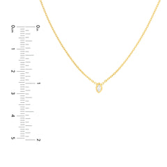 Mini Marquise Diamond Bezel Drop Necklace