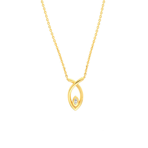 Open Marquise Necklace with Diamond Accent