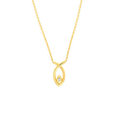 Open Marquise Necklace with Diamond Accent