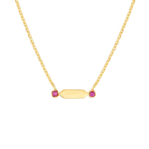 Mini Hexagon Bar with Ruby Necklace