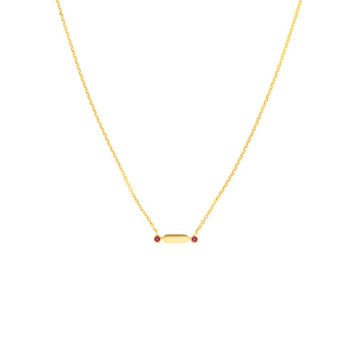 Mini Hexagon Bar with Ruby Necklace