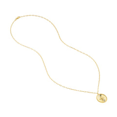 Textured Cross Medallion Necklace with Diamond