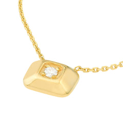 Raised Rectangle with Diamond Necklace
