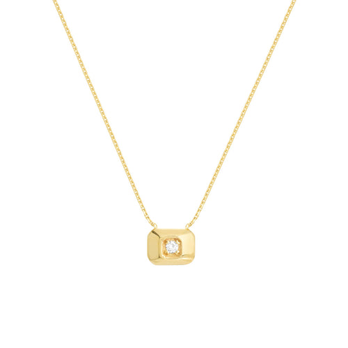 Raised Rectangle with Diamond Necklace