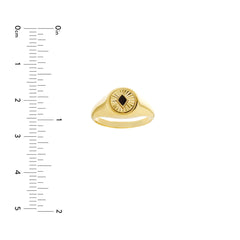 Fluted Onyx Enamel Diamond Signet Ring