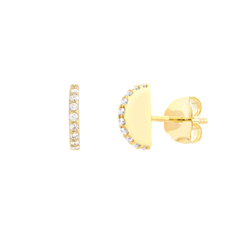 14K Yellow Gold Lab-Grown Tiny Diamond Stud Earrings