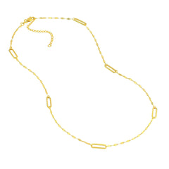 Paper Clip Links on Hammered Forzentina Necklace