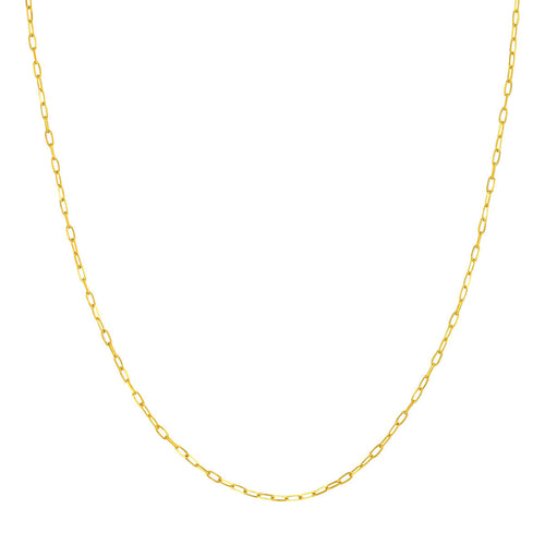 14k Yellow Gold Paper Clip Chain with Lobster Clasp