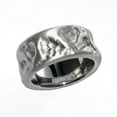 Chunky Hammered Solid Silver Band