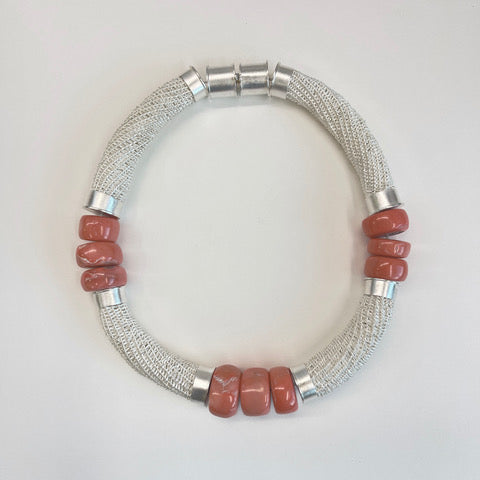 Hand-woven Choker with Natural Coral