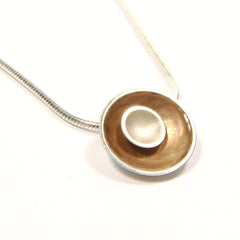 Large Enamel and Silver Target Necklace - Outer Enamel